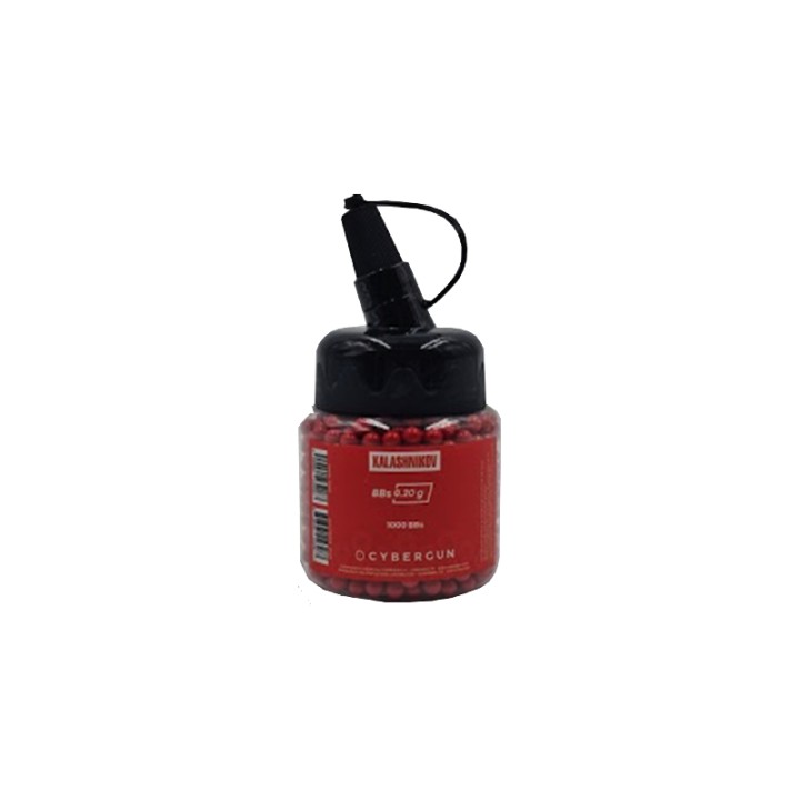 Billes Kalashnikov Rouges 0,20 g en Bouteille 1000 BBs