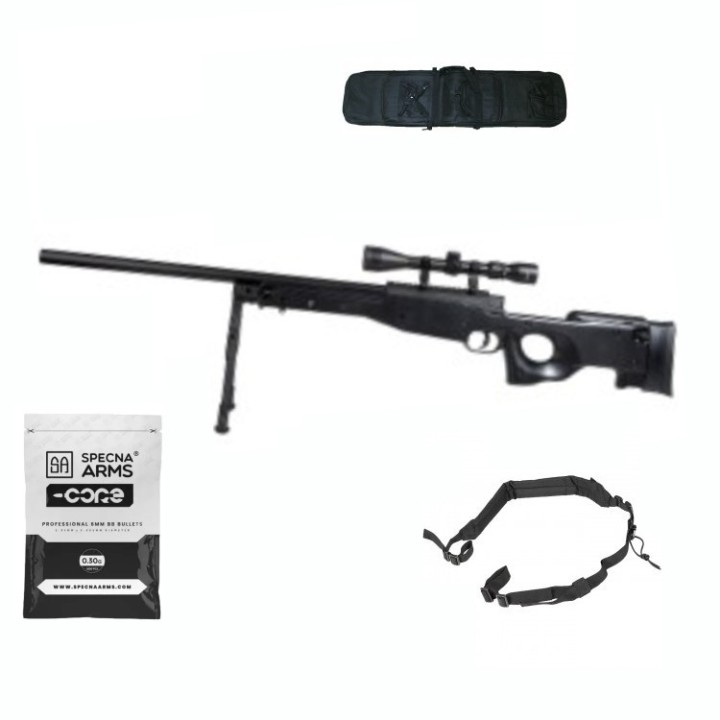 PACK SNIPER AIRSOFT L96 RESSORT OD/GREEN CALIBRE 6MM