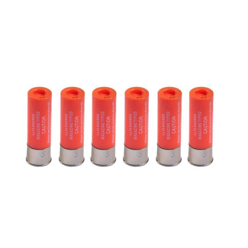CARTOUCHES FUSIL A POMPE 15BBS 6PCS ORANGE