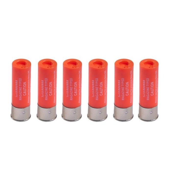 CARTOUCHES FUSIL A POMPE 15BBS 6PCS ORANGE