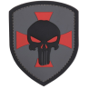 PATCH 3D PVC SHIELD PUNISHER CROSS GRIS 11133
