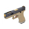 R17 (G001WET-8) Gen4 T8, Black slide, Gold barrel, GBB, TAN