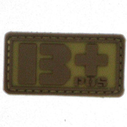 Patch PVC groupe sanguin B+ beige