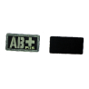 Patch PVC groupe sanguin AB+ fond noir/olive