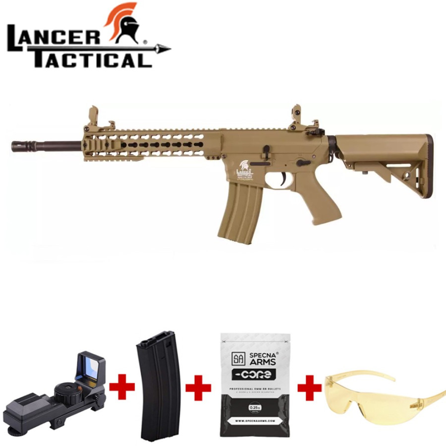Pack AEG LT-12K GEN2 M4 Keymod pack complet 1j Tan