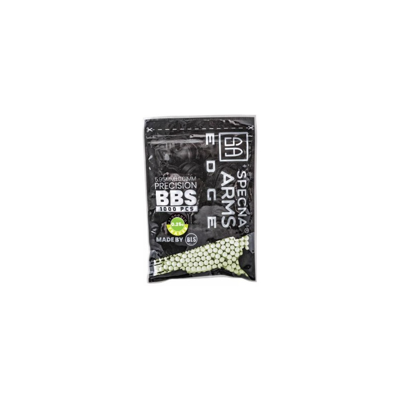 Billes de précision Specna Arms EDGE™ Tracer 0.25g - 1000 pcs. - vert