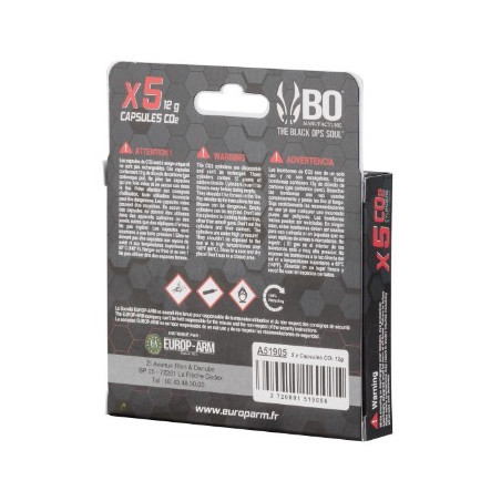 Lot De 50 Capsules De CO2 12g POWAIR – Pour Airsoft, Sparkling, Etc.