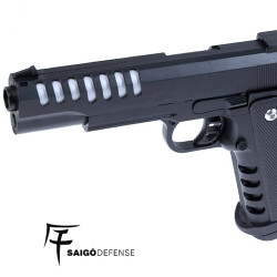 Pistolet airsoft ressort Saigo Defense Hi-Capa noir en polymère