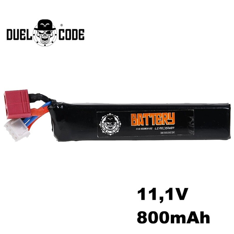 Batterie Li-Po 11.1V 800mAh pour réplique Airsoft AEG