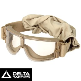 Masque de protection Tan X8 Delta Tactics pour airsoft avec verre anti-buée