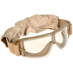 Tan X8 Delta Tactics airsoft protective mask with anti-fog coating