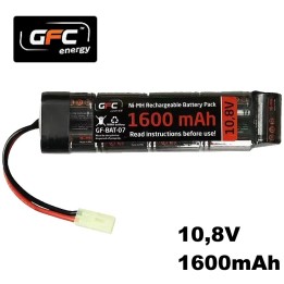 Batterie airsoft NiMH 10,8V 1600 mAh avec connecteur Tamiya standard.