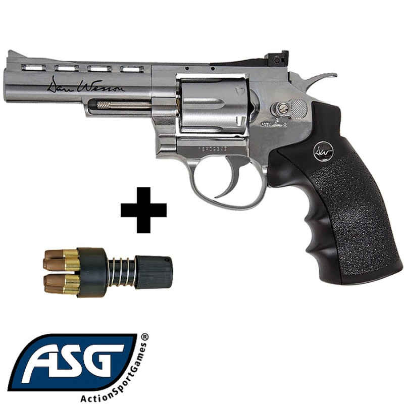 Réplique airsoft Dan Wesson 4" Silver CO2 ASG-16181