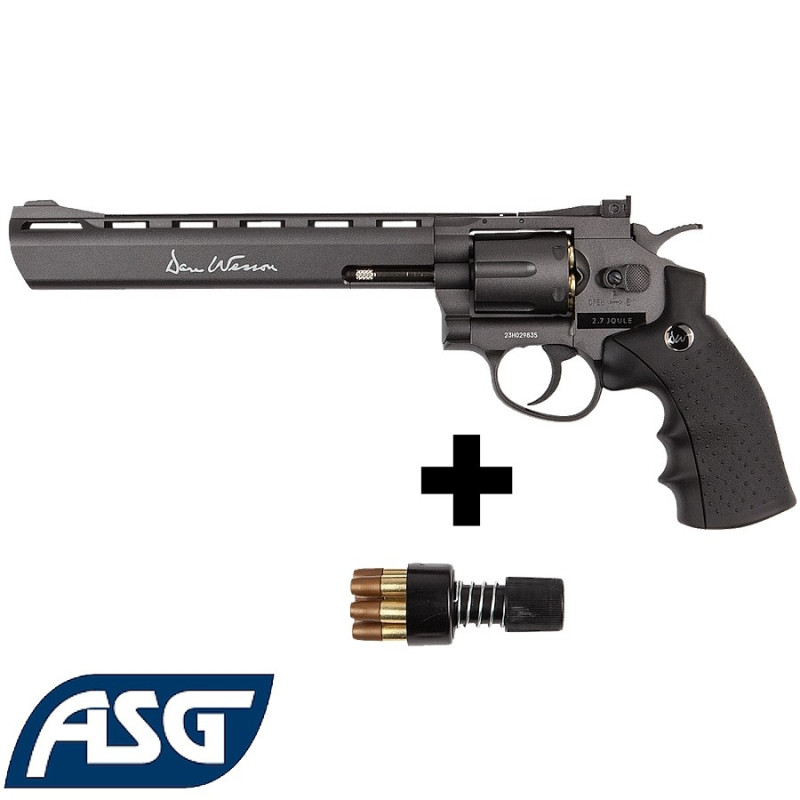 Dan Wesson 8" CO2 Airsoft Revolver Gray – Powerful Replica for Precision Shooting - ASG