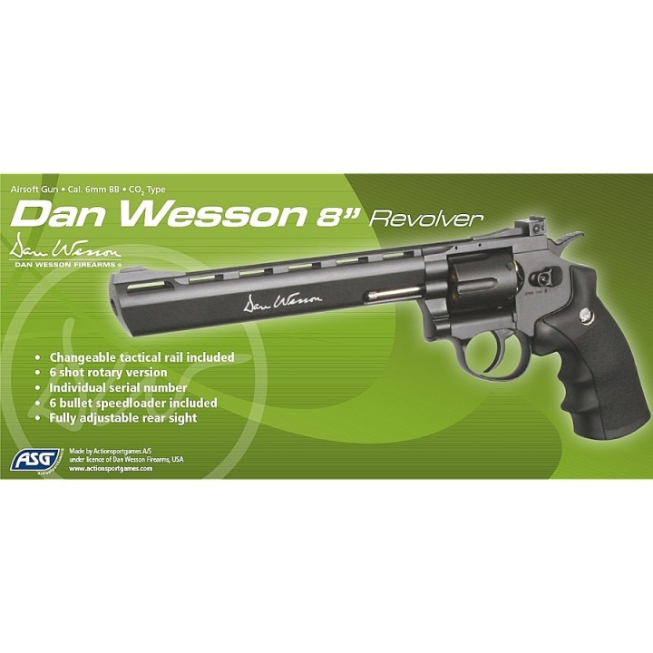 Dan Wesson 8" Gray CO2 Airsoft Revolver – Powerful and Realistic for Precision Shooting