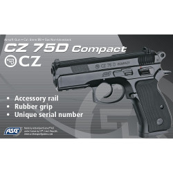 Pistolet CZ 75D Compact airsoft - Pistolet à gaz à 0,5J