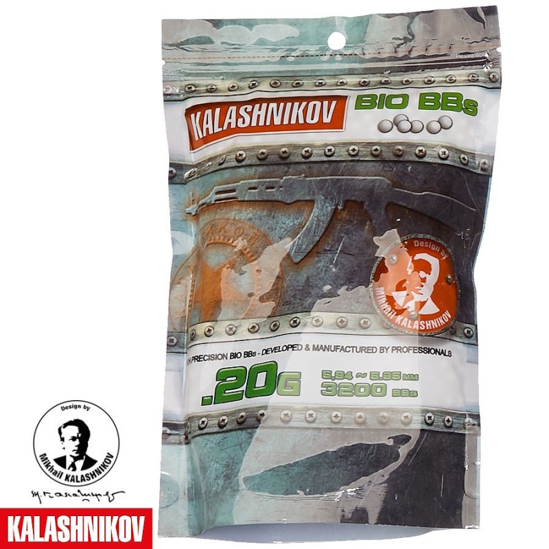 BBs Airsoft Bio 0.20g Kalashnikov 6mm - Eco-friendly