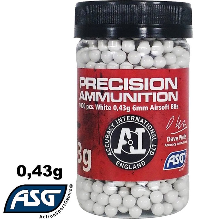 Billes, 0,43g - 1000 pcs en bouteille ASG - BBS