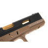R17 (G001WET-8) Gen4 T8, Black slide, Gold barrel, GBB, TAN