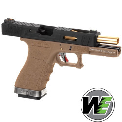 réplique glock airsoft gaz blowback tan doré