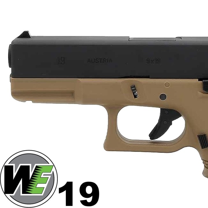Airsoft Pistol GBB WE R19 Gen3 tan - Replica G19 gas blowback