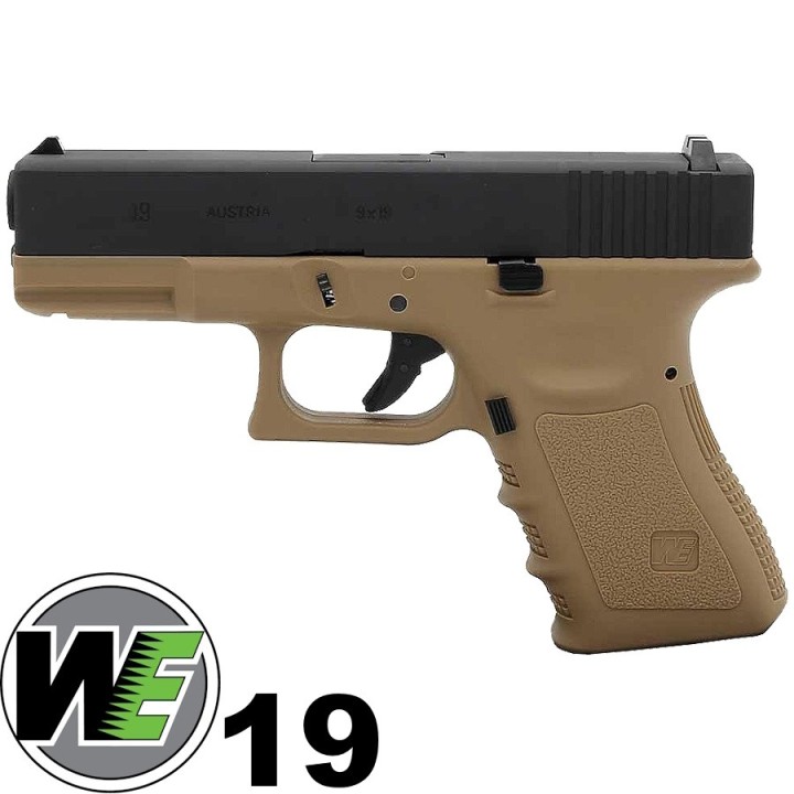 Airsoft Pistol GBB WE R19 Gen3 tan - Replica G19 gas blowback