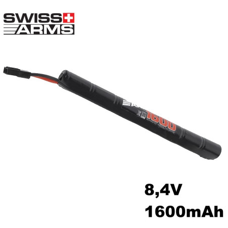 batterie airsoft NiMH 8.4V 1600mAh Swiss Arms baton stick