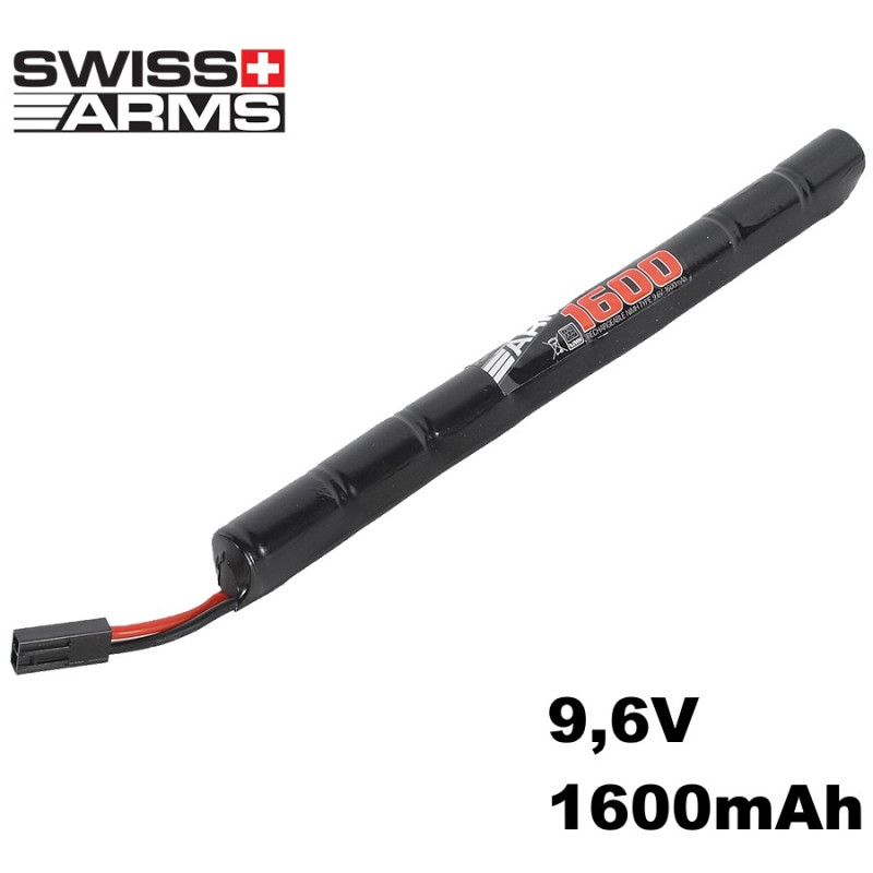 batterie airsoft 9.6v 1600mah swiss arms