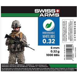 bb airsoft biodégradables 6mm blanches swiss arms gbb sniper