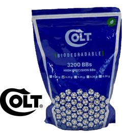 Airsoft BBs 0.23g organic Colt Cybergun - 3200 white BBs