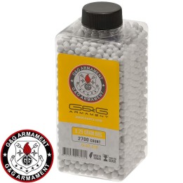 Bouteille de billes Perfect 0,25g - 2700 BBs / Blanc - G&G