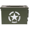 Military ammunition box Cal. 50 - heavy duty steel waterproof - US Army Star