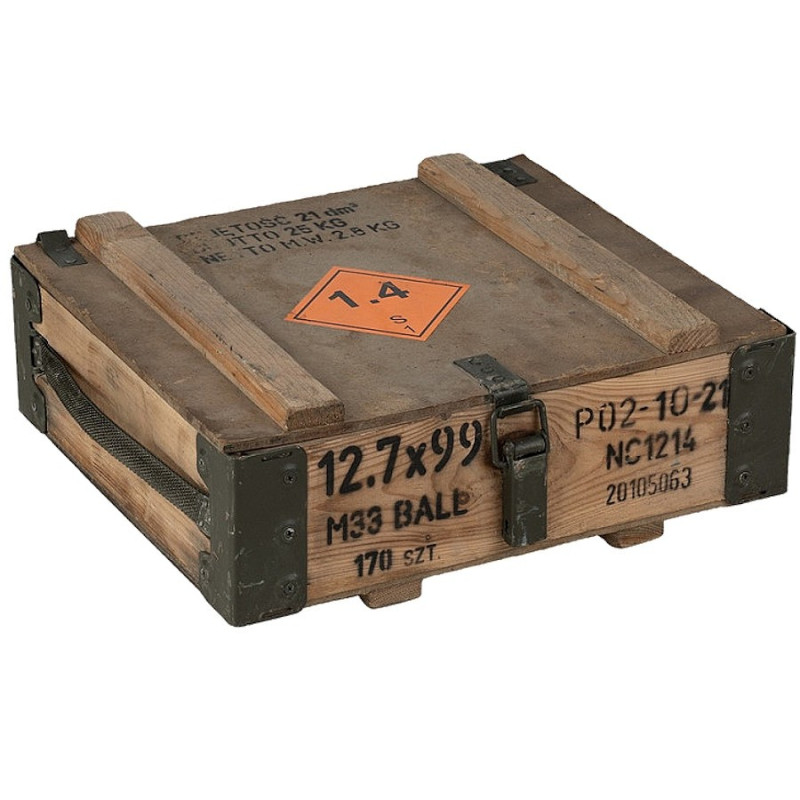 Wooden military crate 40x36x15cm - Surplus army storage bushcraft
