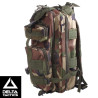 Sac à dos tactique woodland MOLLE 25L Delta Tactics airsoft compact