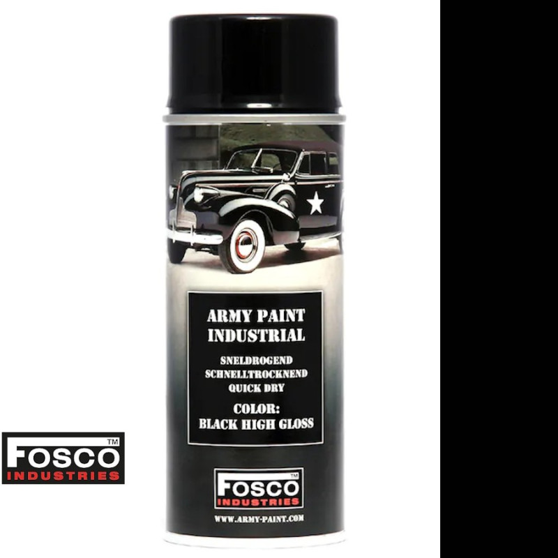 Black camouflage spray paint 400ml - FOSCO