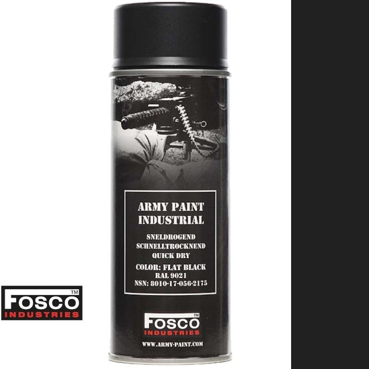 Fosco matte military spray paint - 400ml black FLAT BLACK