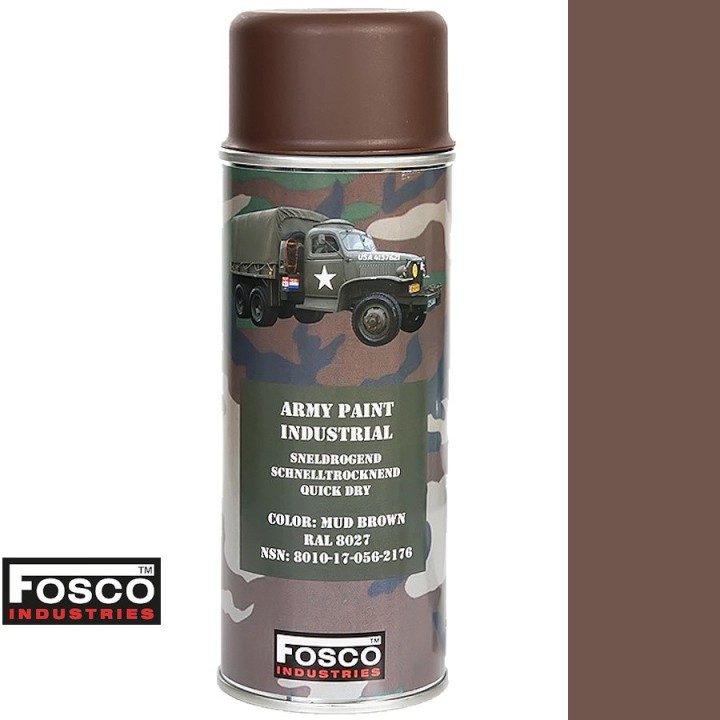 Fosco matte military spray paint - 400ml brown MUD BROWN