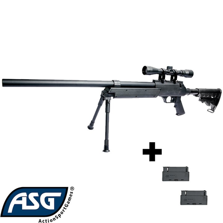 Replica airsoft sniper ASG Urban Sniper: complete pack, scope, bipod