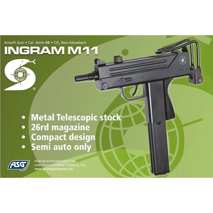 Réplique airsoft Cobray Ingram M11 hop-up fixe