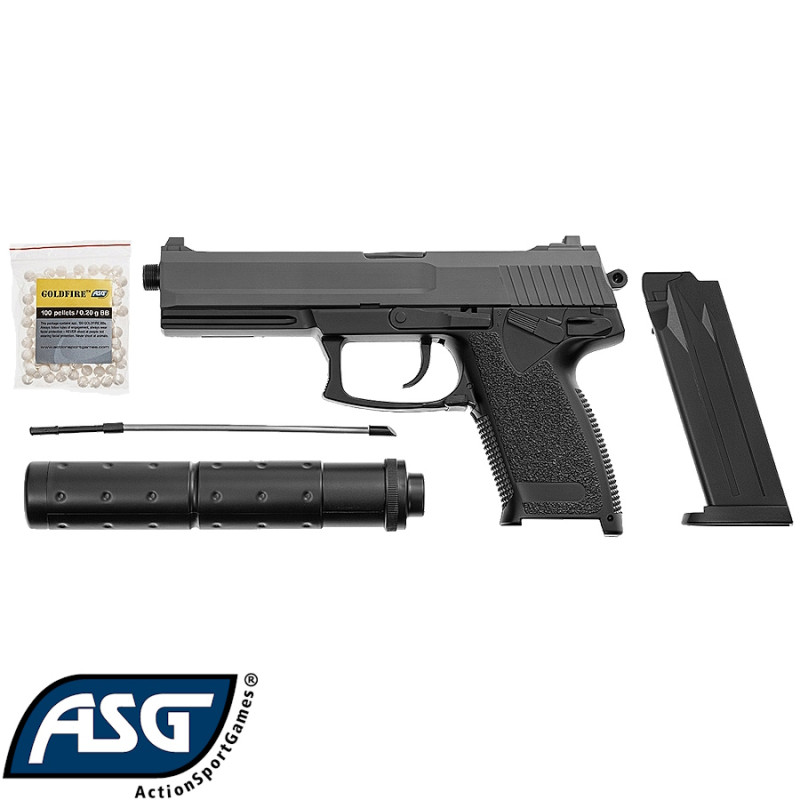 Airsoft Pistol MK23 Socom ASG - Spring powered replica with silencer