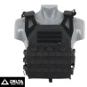 Delta Tactics V18 black airsoft tactical vest with dummy plates
