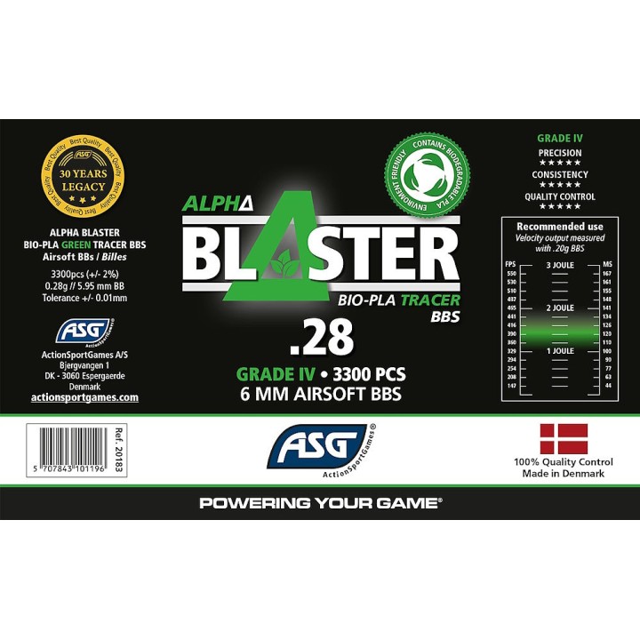 Airsoft Bio BBs 6mm green tracer effect - ASG