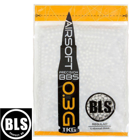 Billes airsoft BLS 6mm 0.30g blanc sachet 1kg haute précision