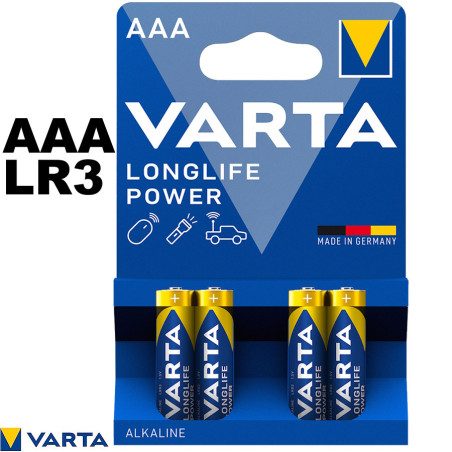 VARTA Longlife Power pile AAA LR3 alcaline blister 4 piles 1.5V
