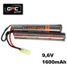 batterie airsoft NiMH 9,6V 1600mAh GFC Energy 2-modules crane