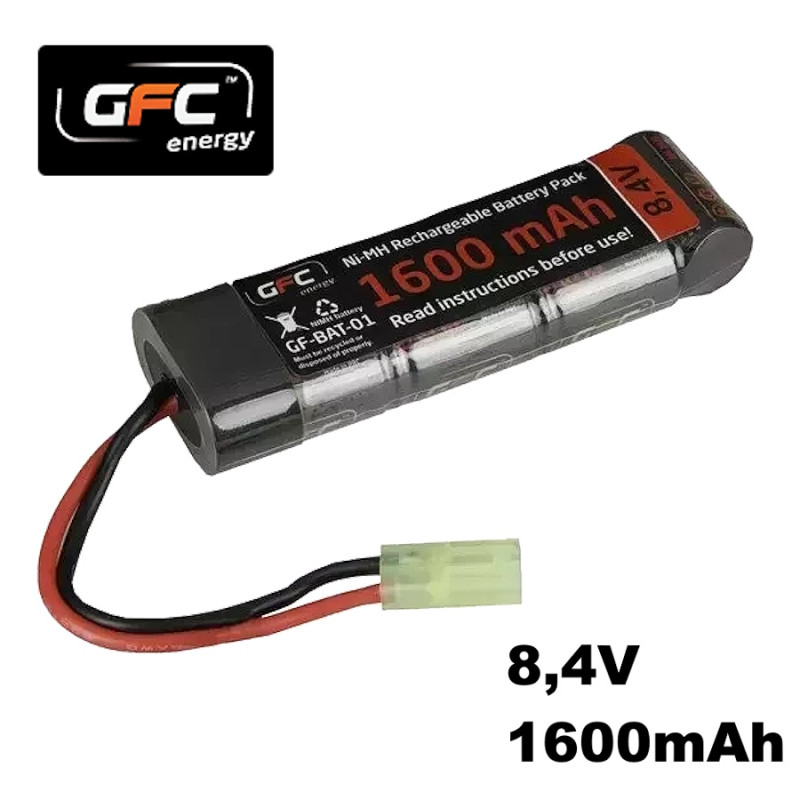 8.4V 1600mAh NiMH battery GFC Energy - Stick Mini Tamiya for airsoft and RC