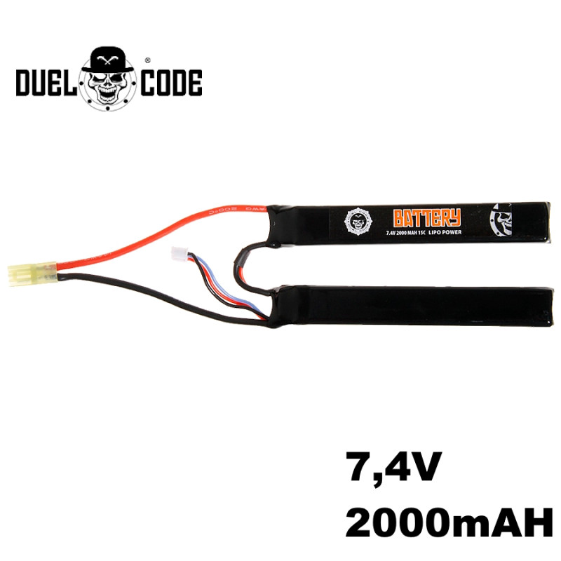 LiPo battery 7.4V 2000mAh 15C Duel Code - Mini Tamiya connector for Airsoft
