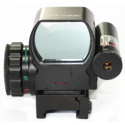 1X22X33 red and green reflex sight with red laser sight