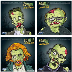 Lot 100 Cibles Carton 14x14 cm Shooting targets Zombie