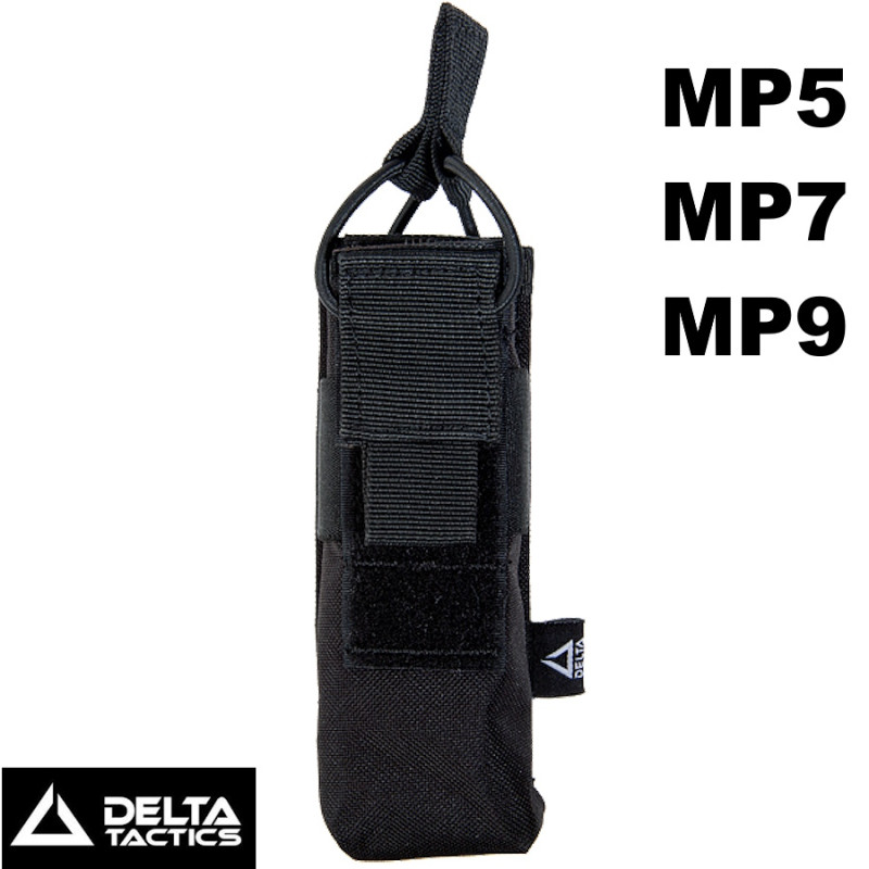 Porte-chargeur airsoft Delta Tactics noir pour chargeur MP5 MP7 MP9